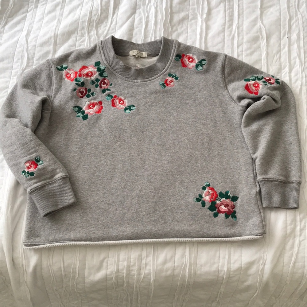 Madewell embroidered cutoff sweatshirt - XS